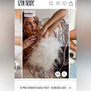 CHANEL WHITE FAUX FEATHER TOP